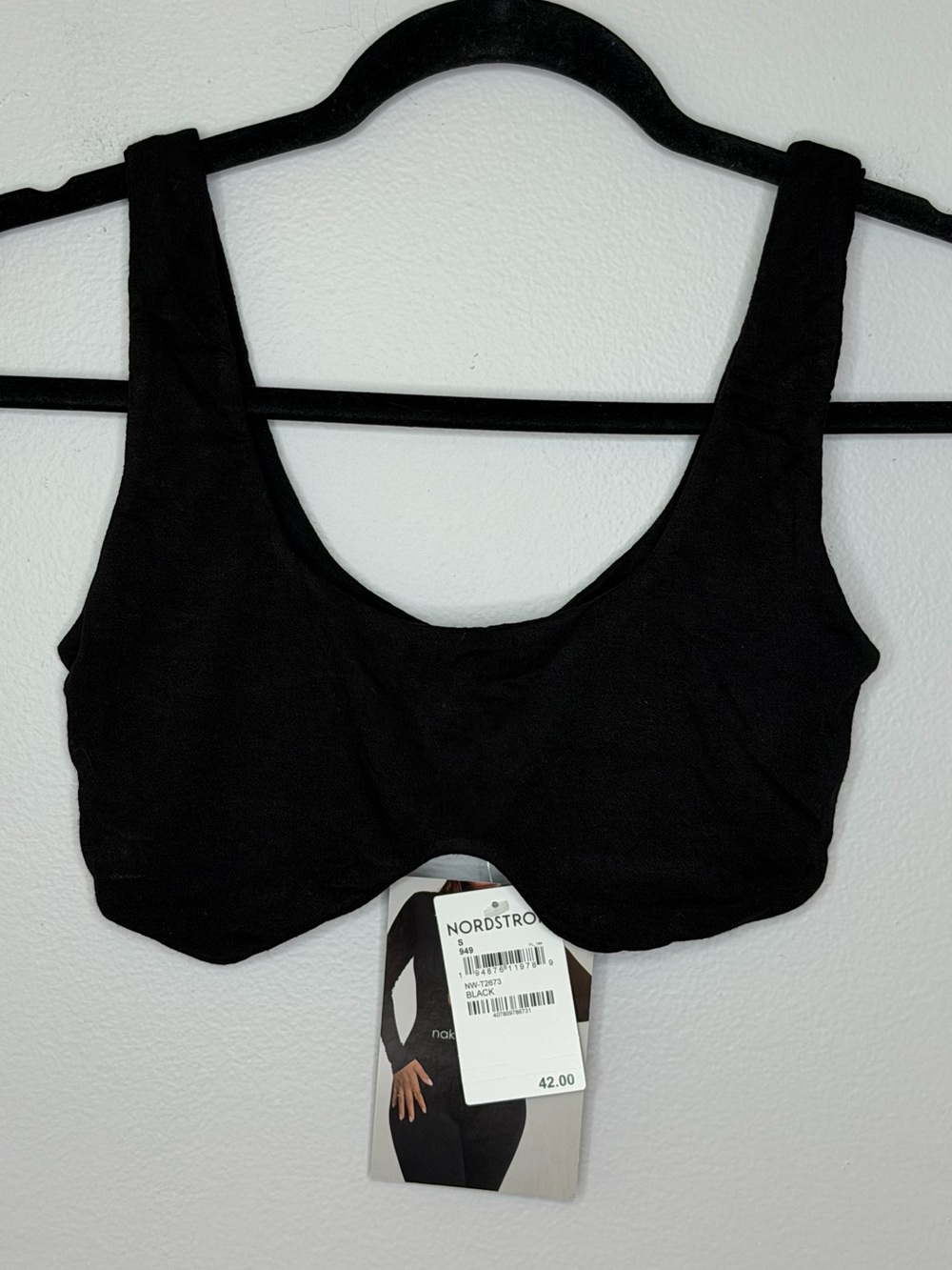 NWT Naked Wardrobe Sculpt Black Crop Bra top Women’s Small